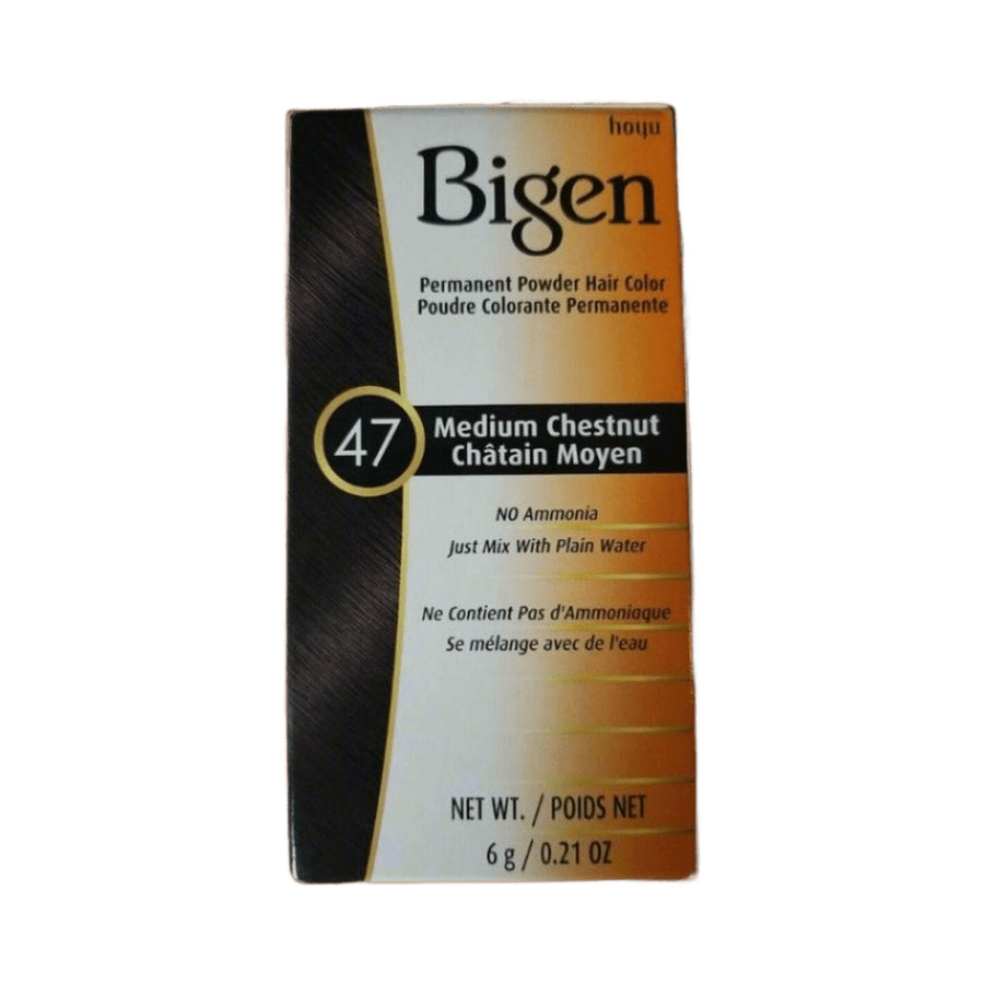 Bigen Permanent Powder Hair Color - 47 Medium Chestnut 0.21oz / 6g