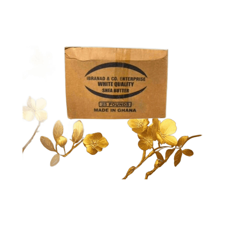 Raw African SHEA BUTTER Ibranad & Co White Quality From Ghana 24.5lbs