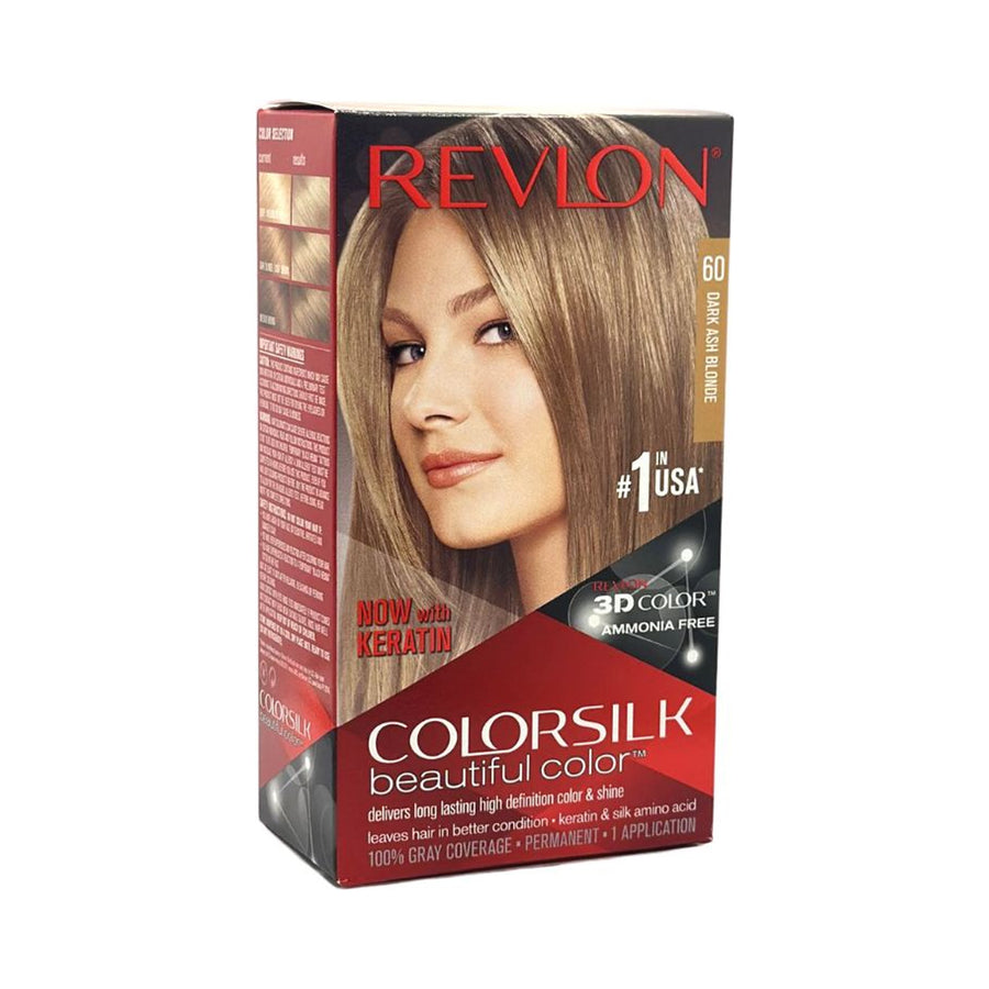 Revlon ColorSilk Beautiful Permanent Hair Color, 60 Dark Ash Blonde, 1 Count