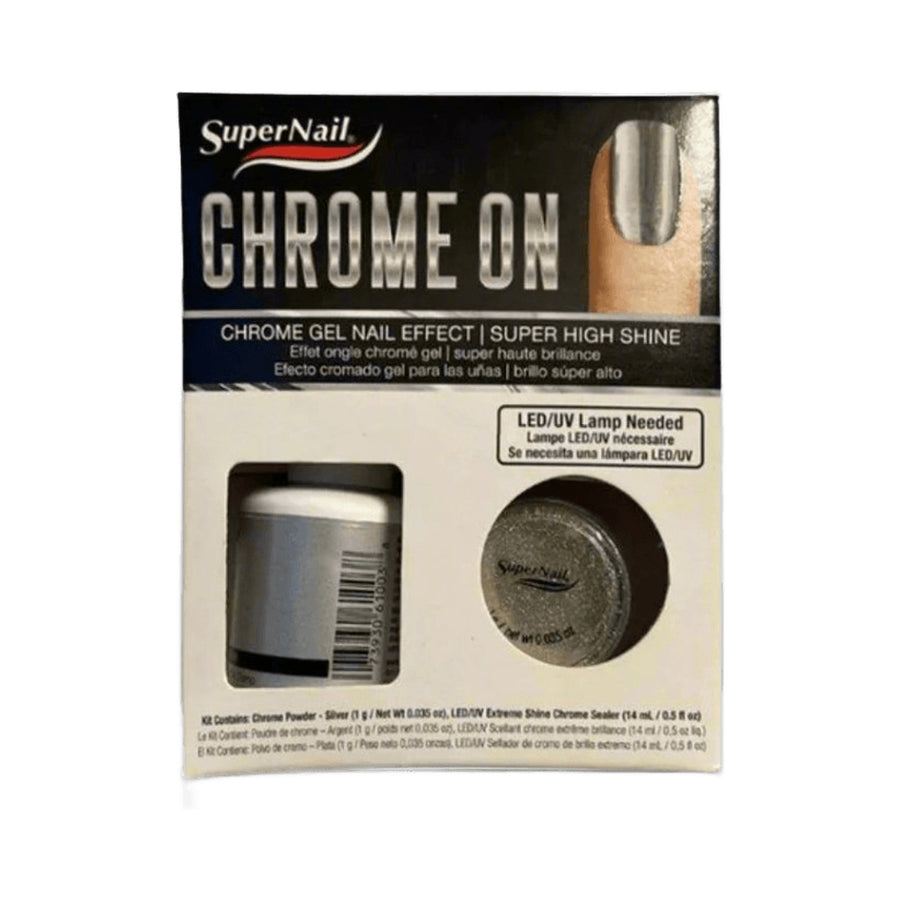 SuperNail - Chrome On - Silver Gel Nail Effect Kit 14ml | 0.5floz