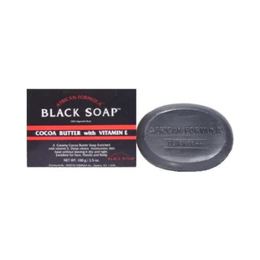 African Formula Black Soap Cocoa Butter With Vitamin E 3.5 oz / 100g