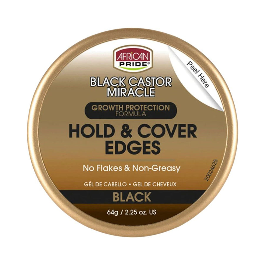 African Pride Black Castor Miracle Hold & Cover Edges 2.25 oz