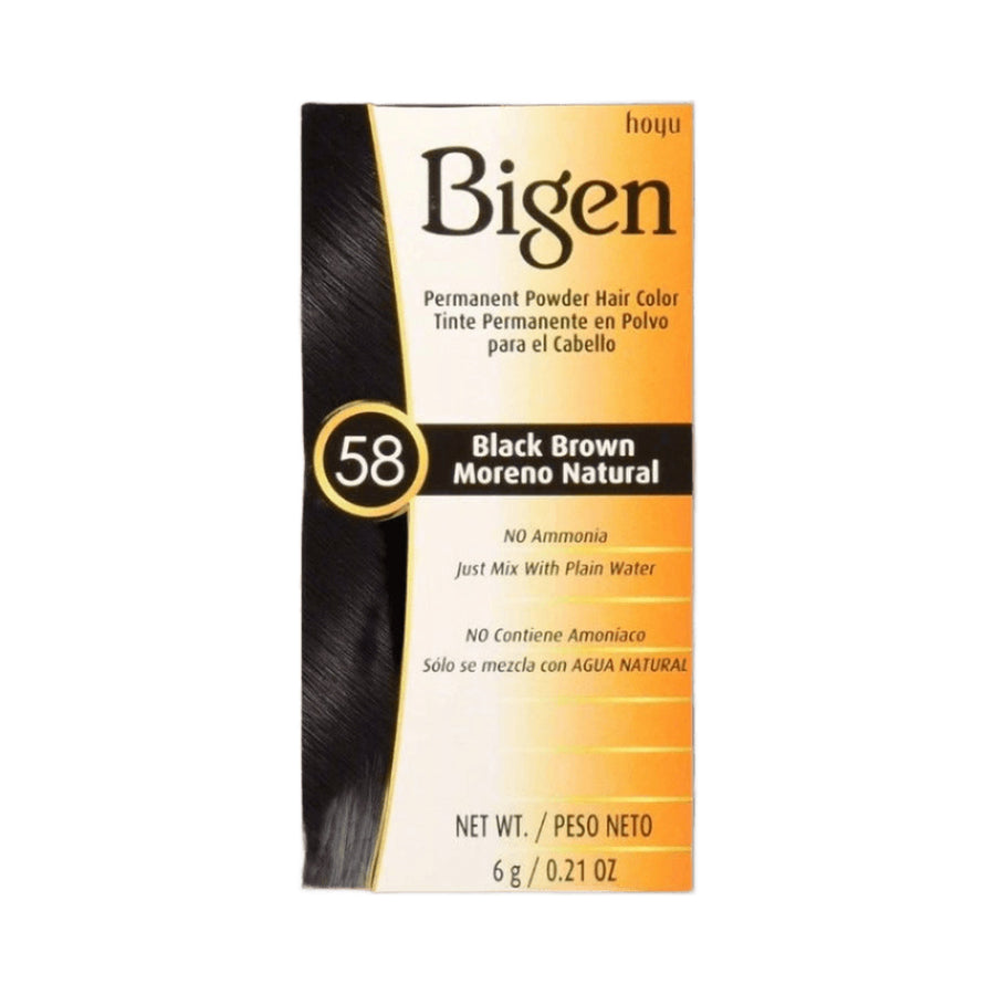 Bigen Permanent Powder Hair Color 58 Black Brown 0.21 oz | 6g