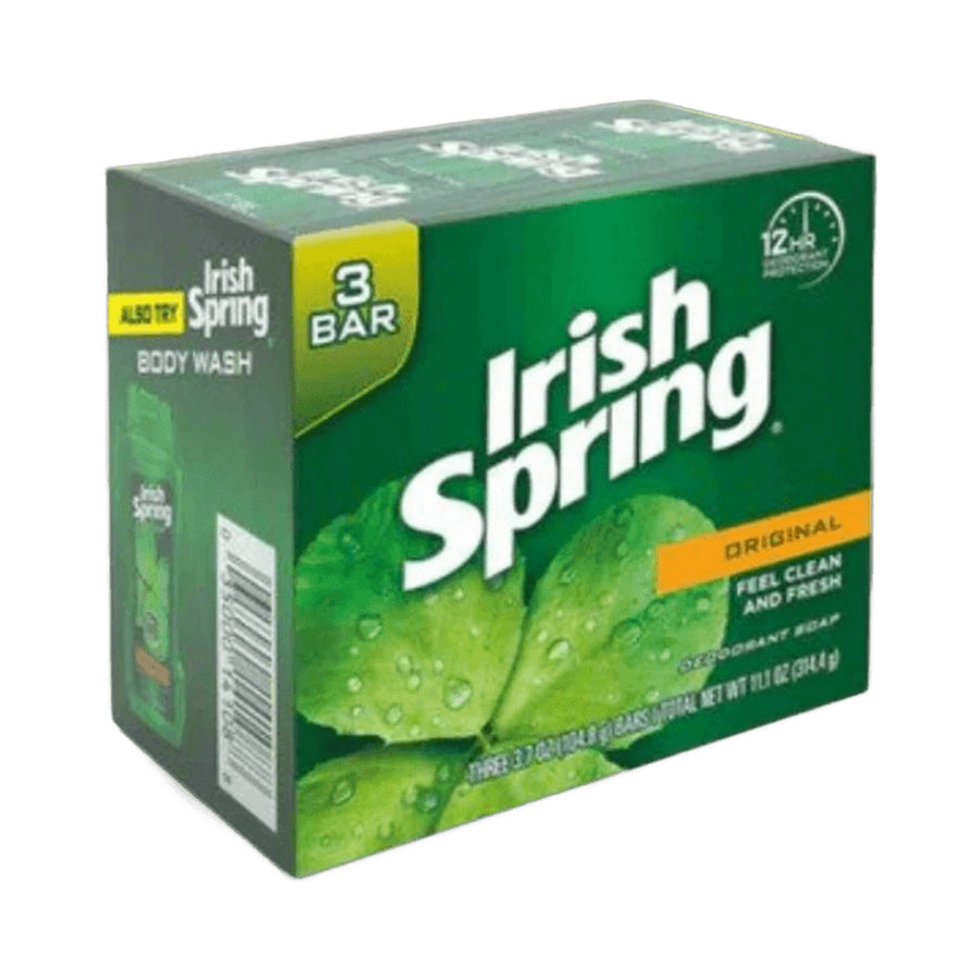 Irish Spring Original Deodorant Bar Soap 3.75 oz- 3 Pack Bar