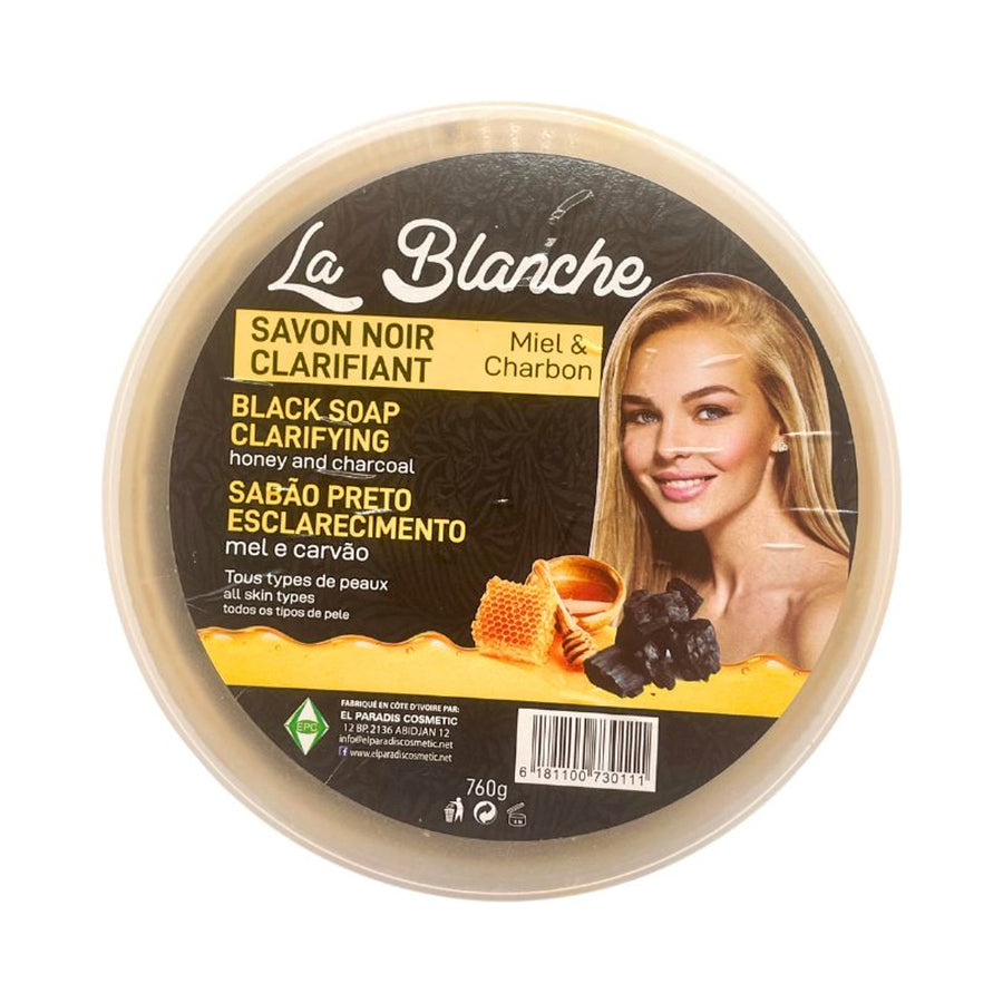 La Blanche Savon Noir Clarifiant miel & Charbon 760g